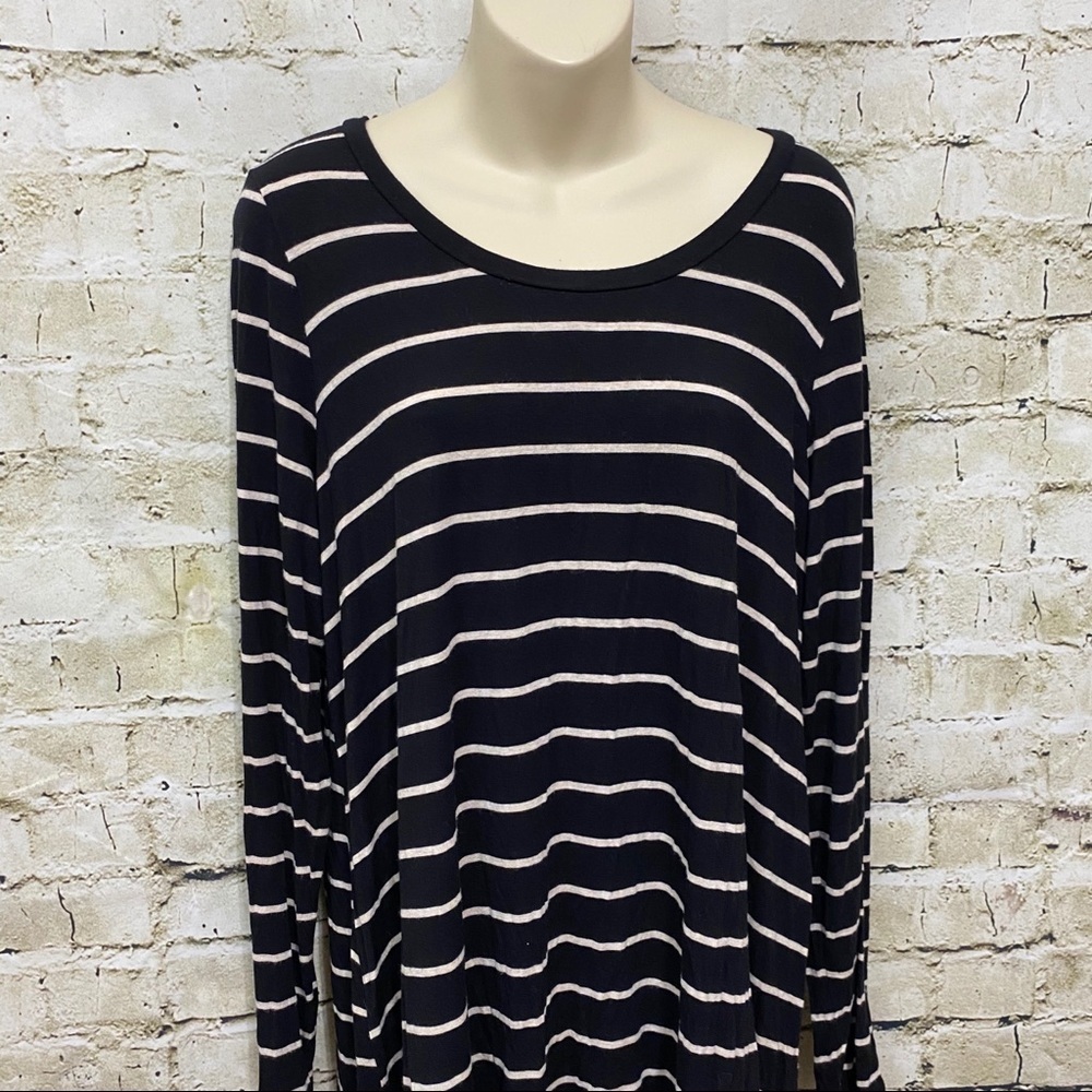 Motherhood Maternity Black Striped Tunic Top